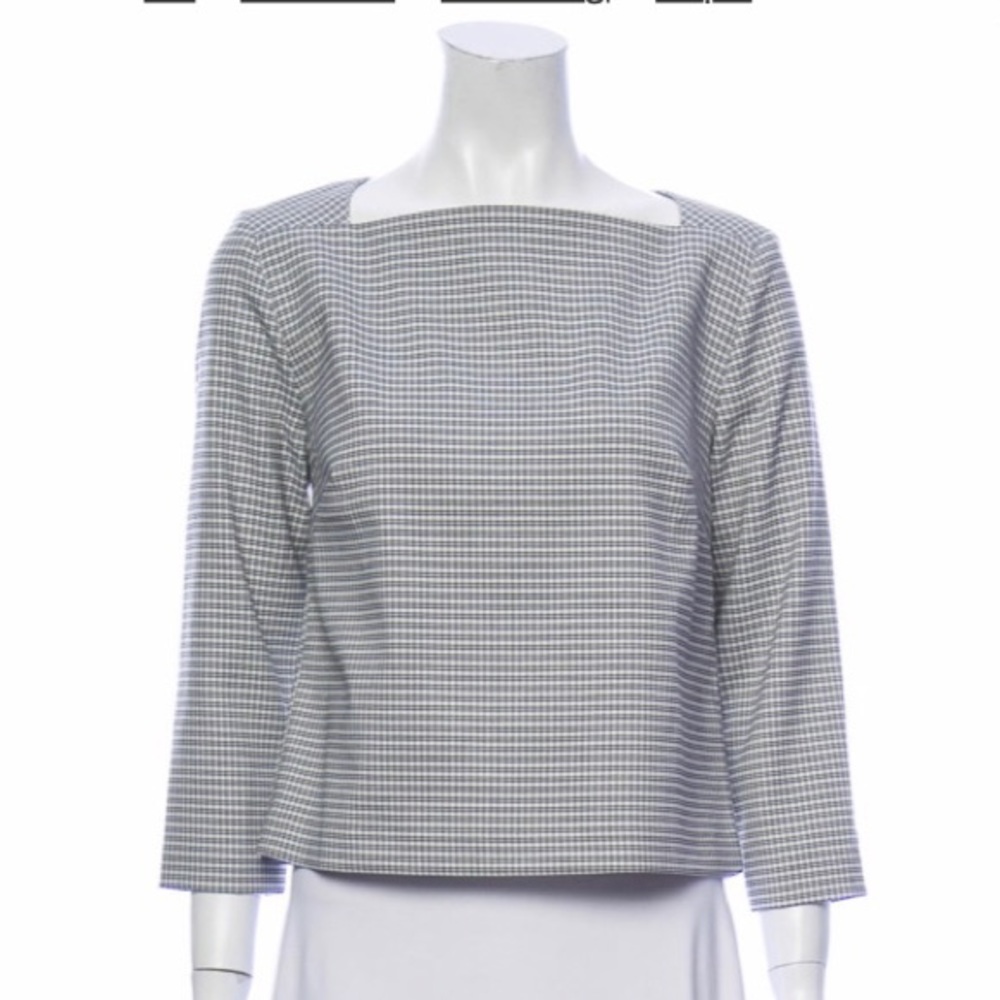 Rachel Zoe plaid black and White Top XS